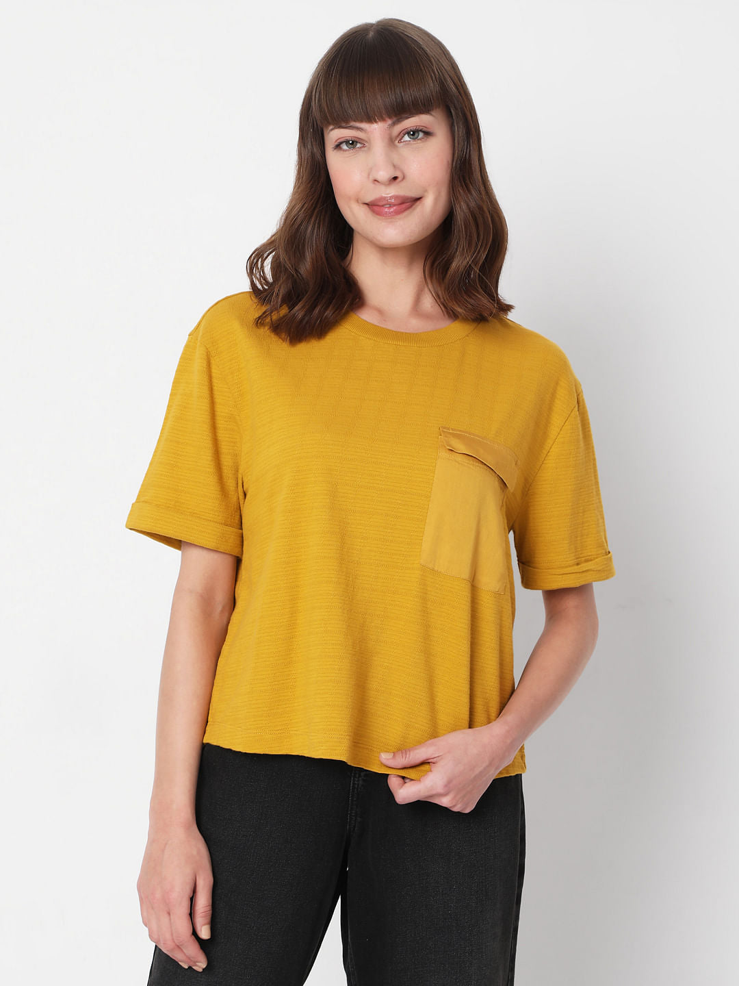 Mustard Cropped T-Shirt