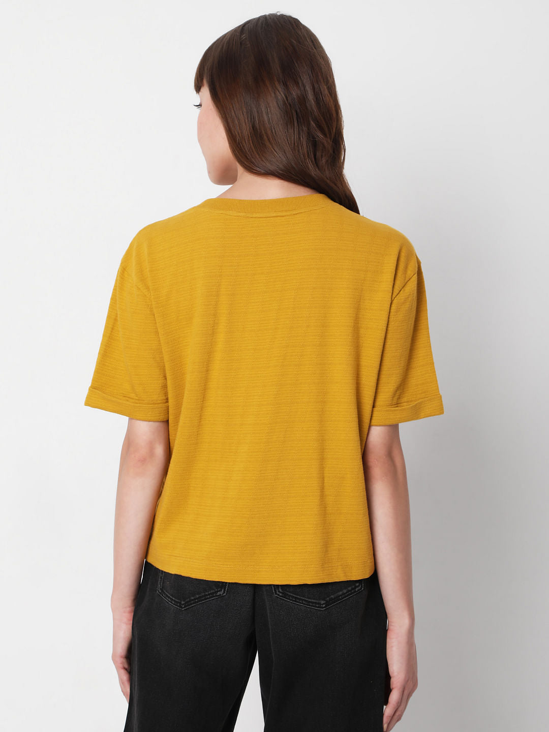 Mustard Cropped T-Shirt