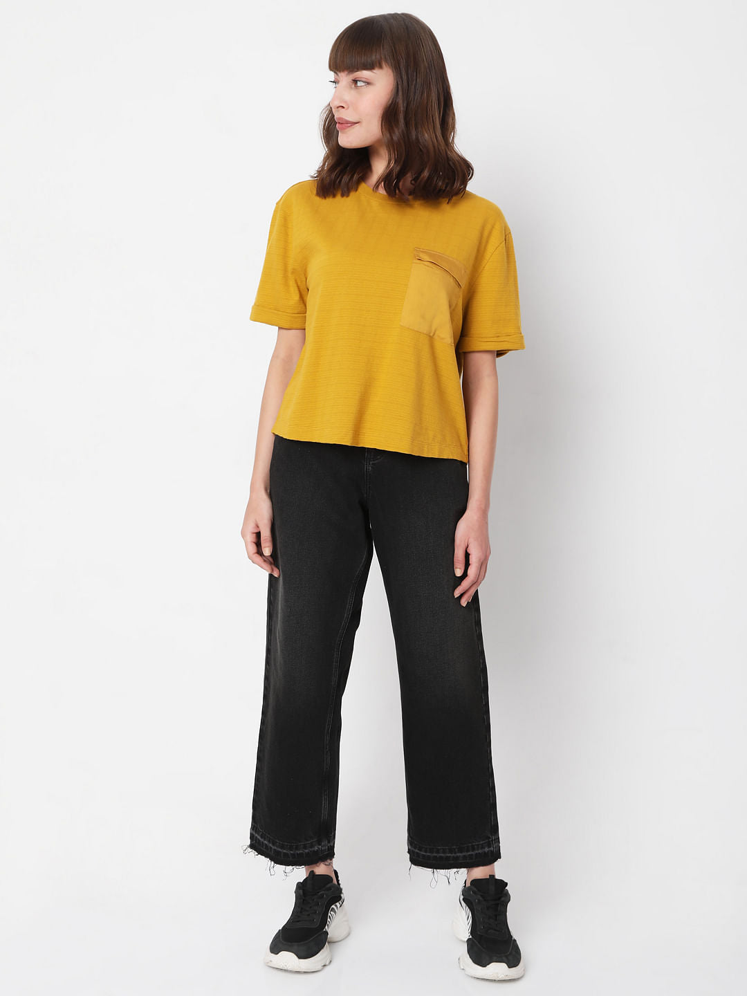 Mustard Cropped T-Shirt
