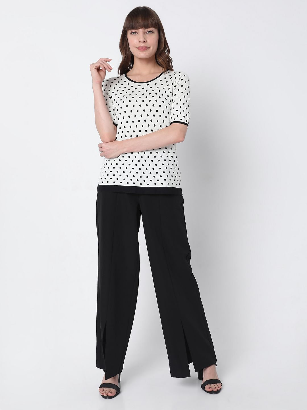 White Polka Dotted Top