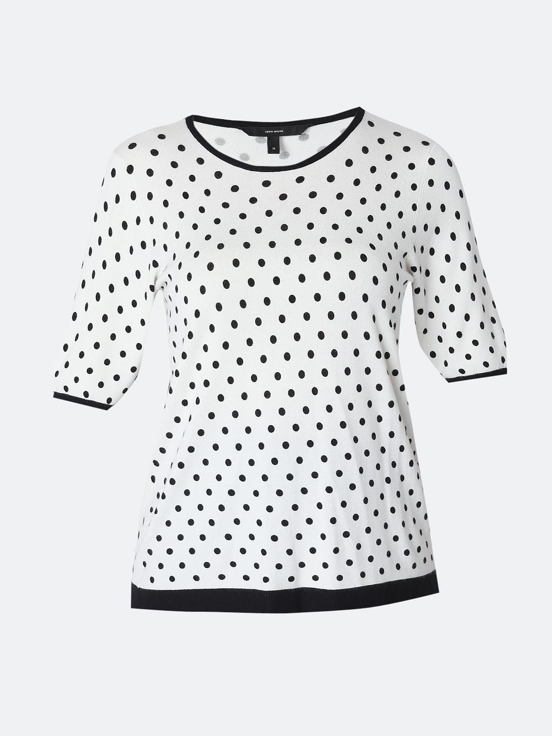 White Polka Dotted Top