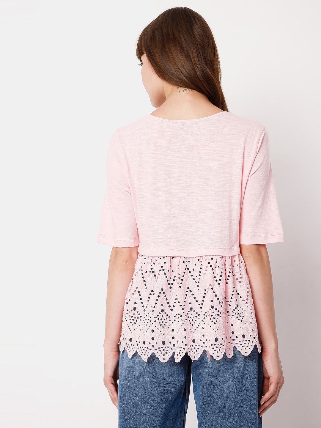 Pink Schiffli Top