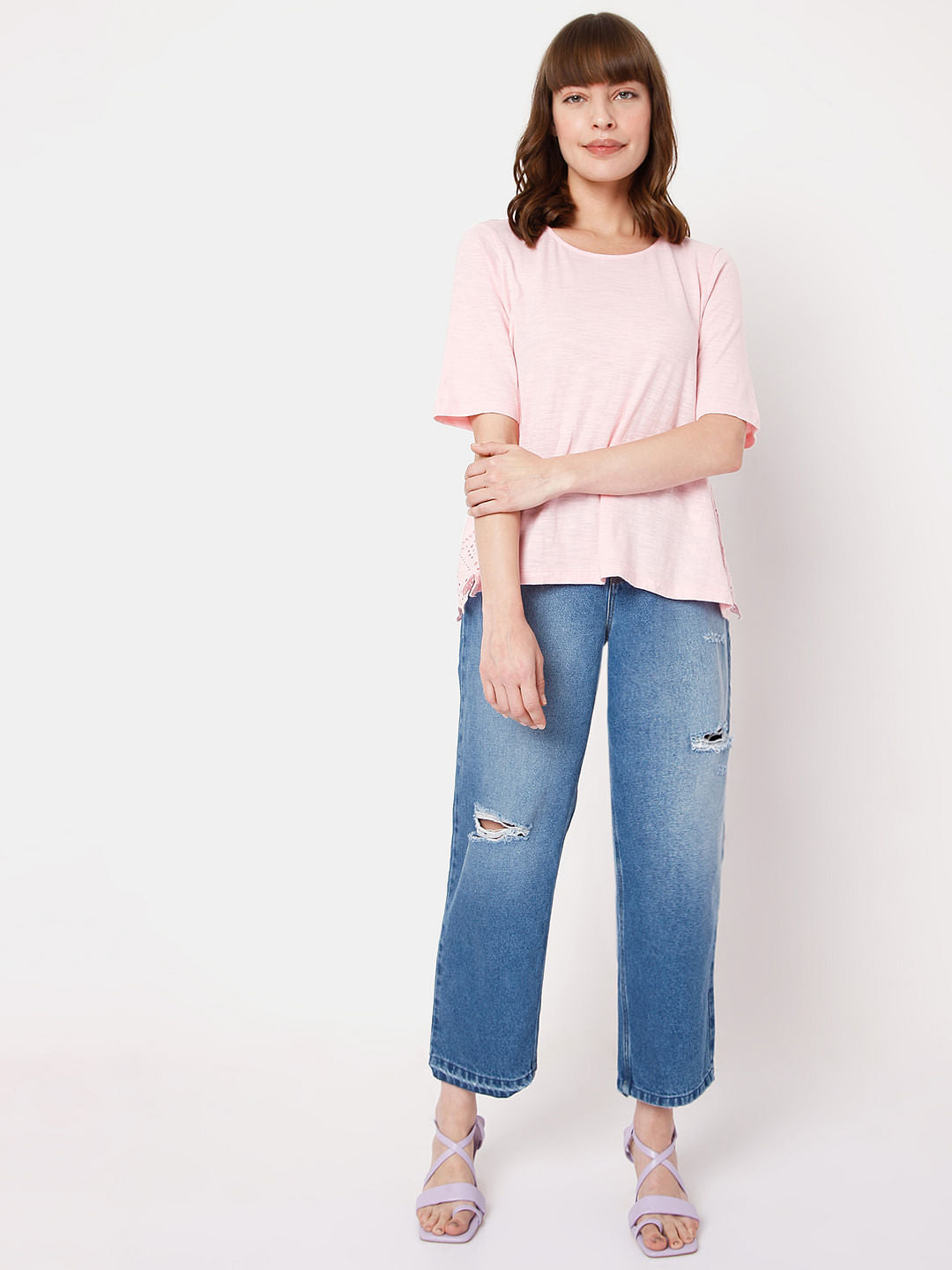 Pink Schiffli Top