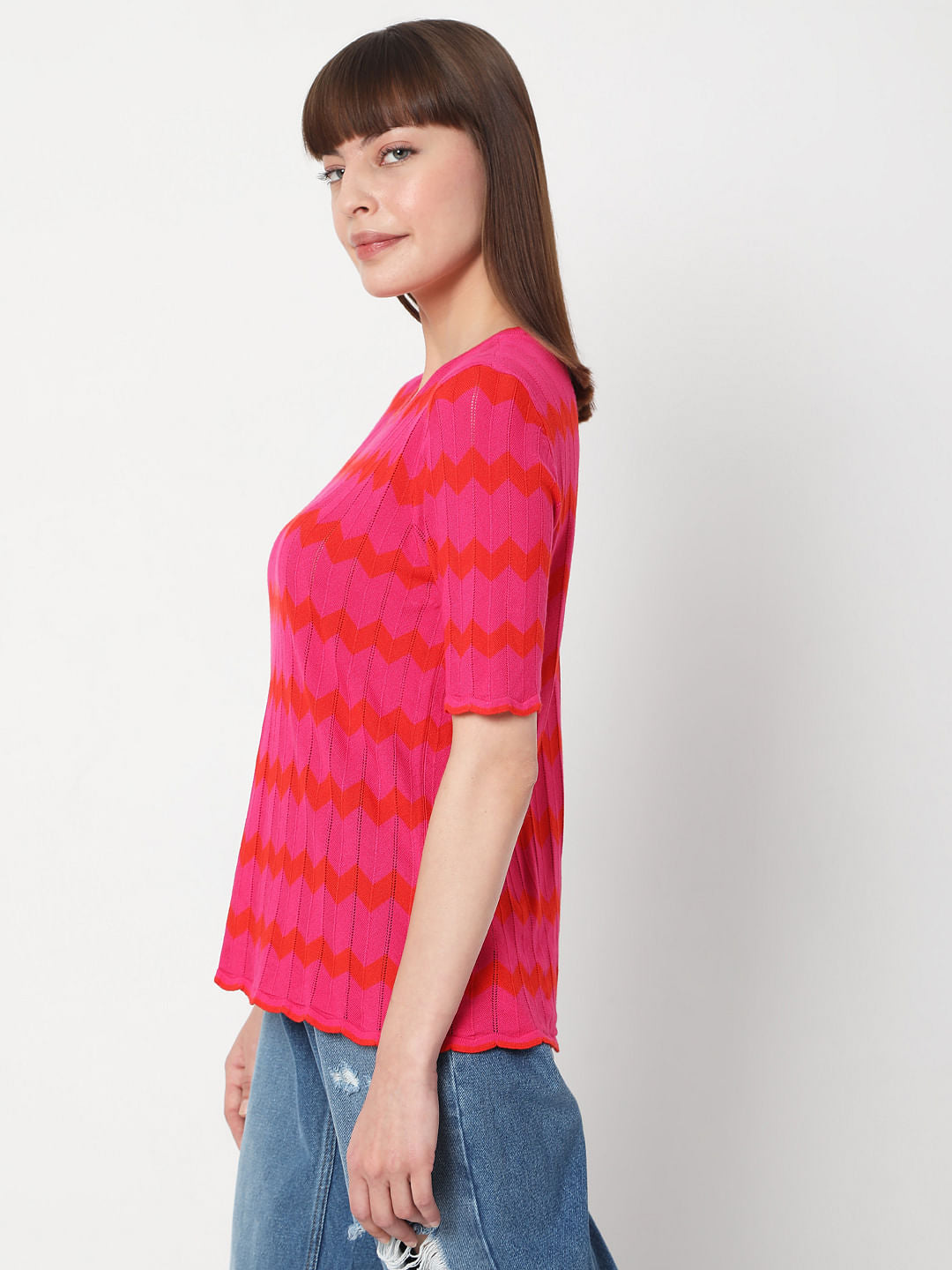 Fuschia Pink Knit Top