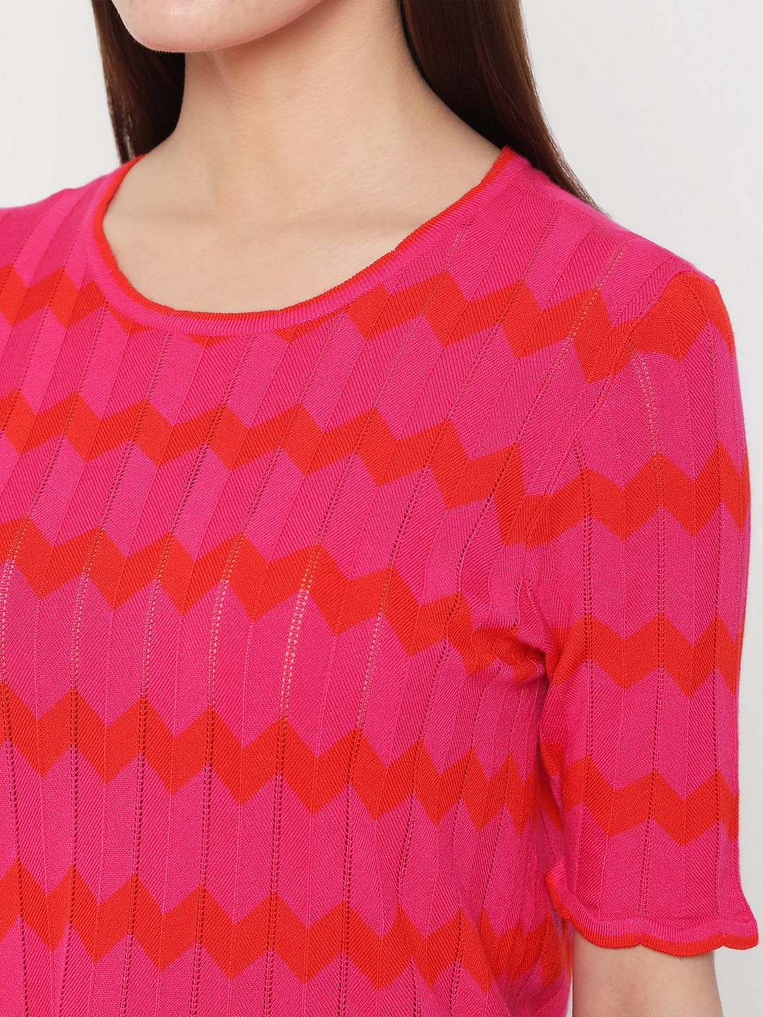 Fuschia Pink Knit Top
