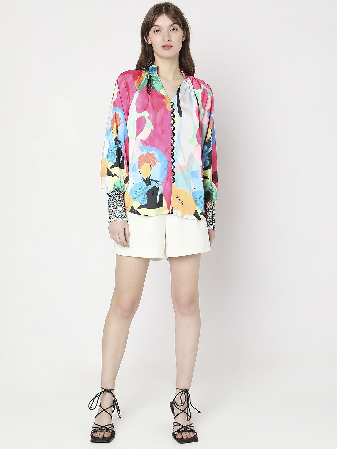 Pink Abstract Print Shirt