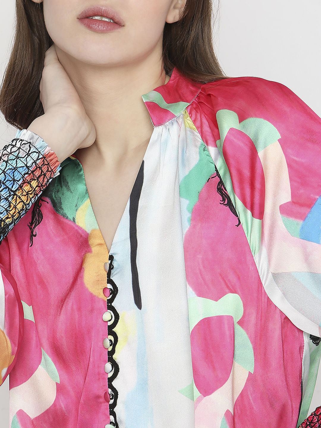 Pink Abstract Print Shirt