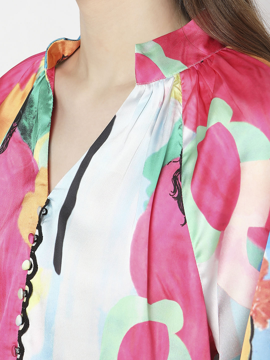 Pink Abstract Print Shirt