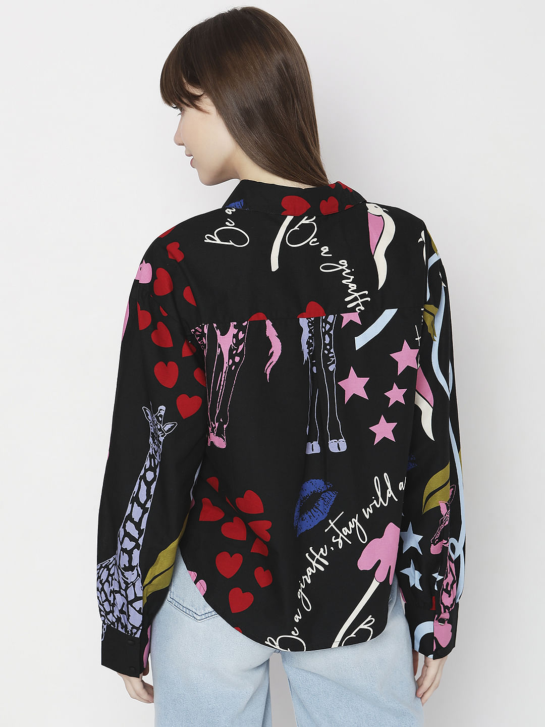 Black Abstract Print Shirt