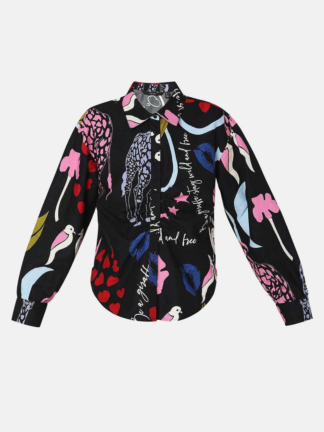 Black Abstract Print Shirt