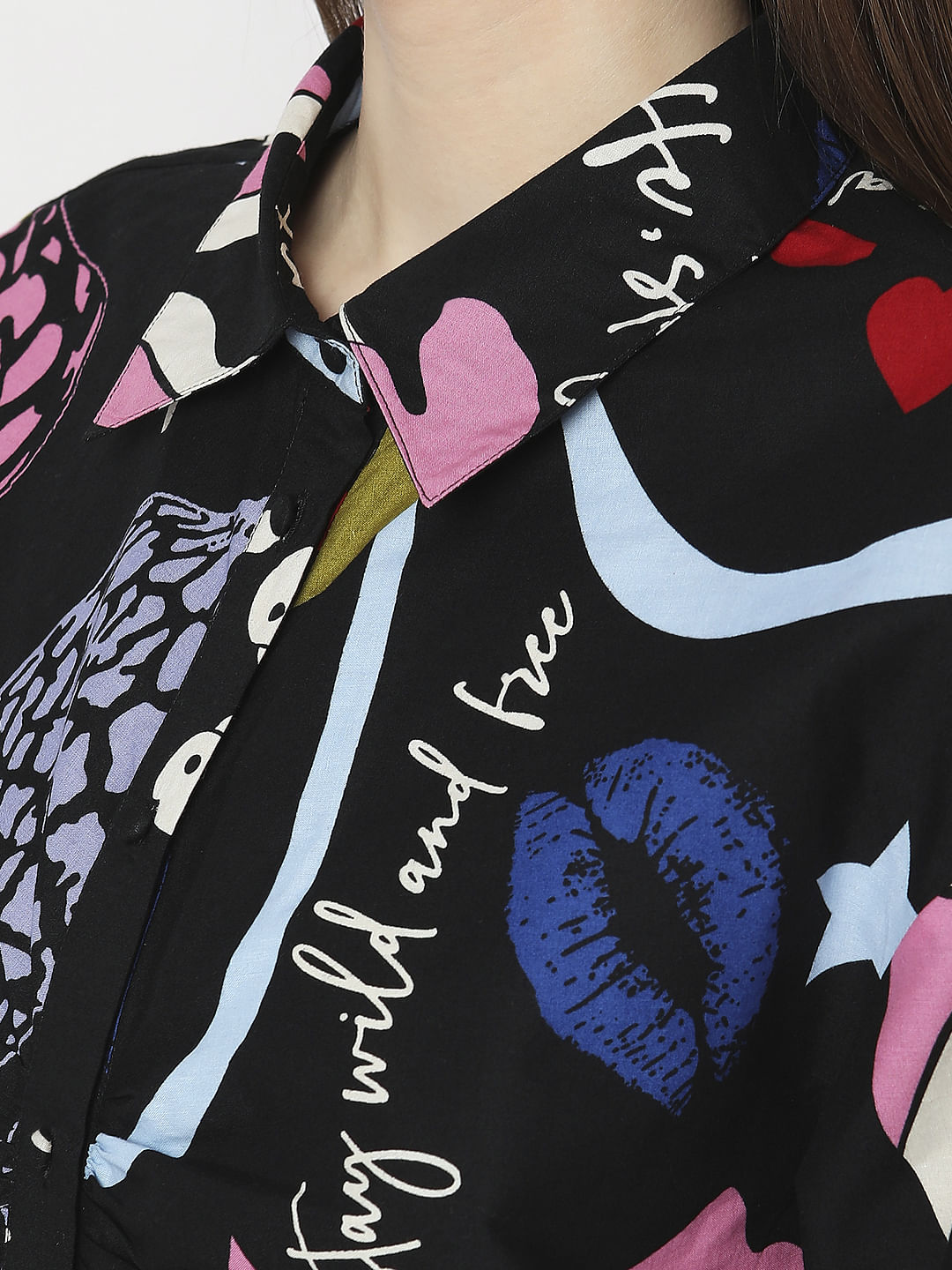 Black Abstract Print Shirt