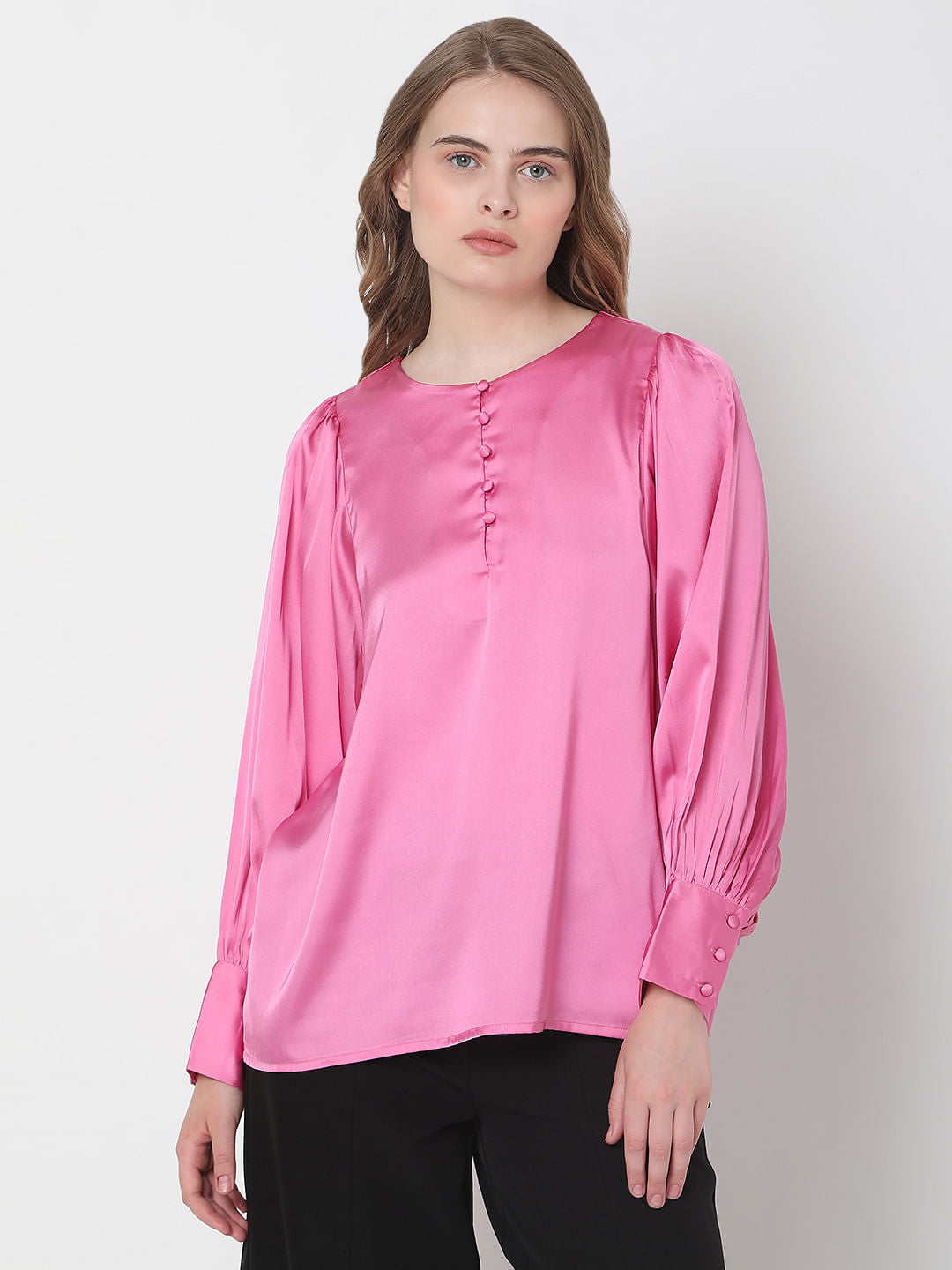 Pink Satin Top