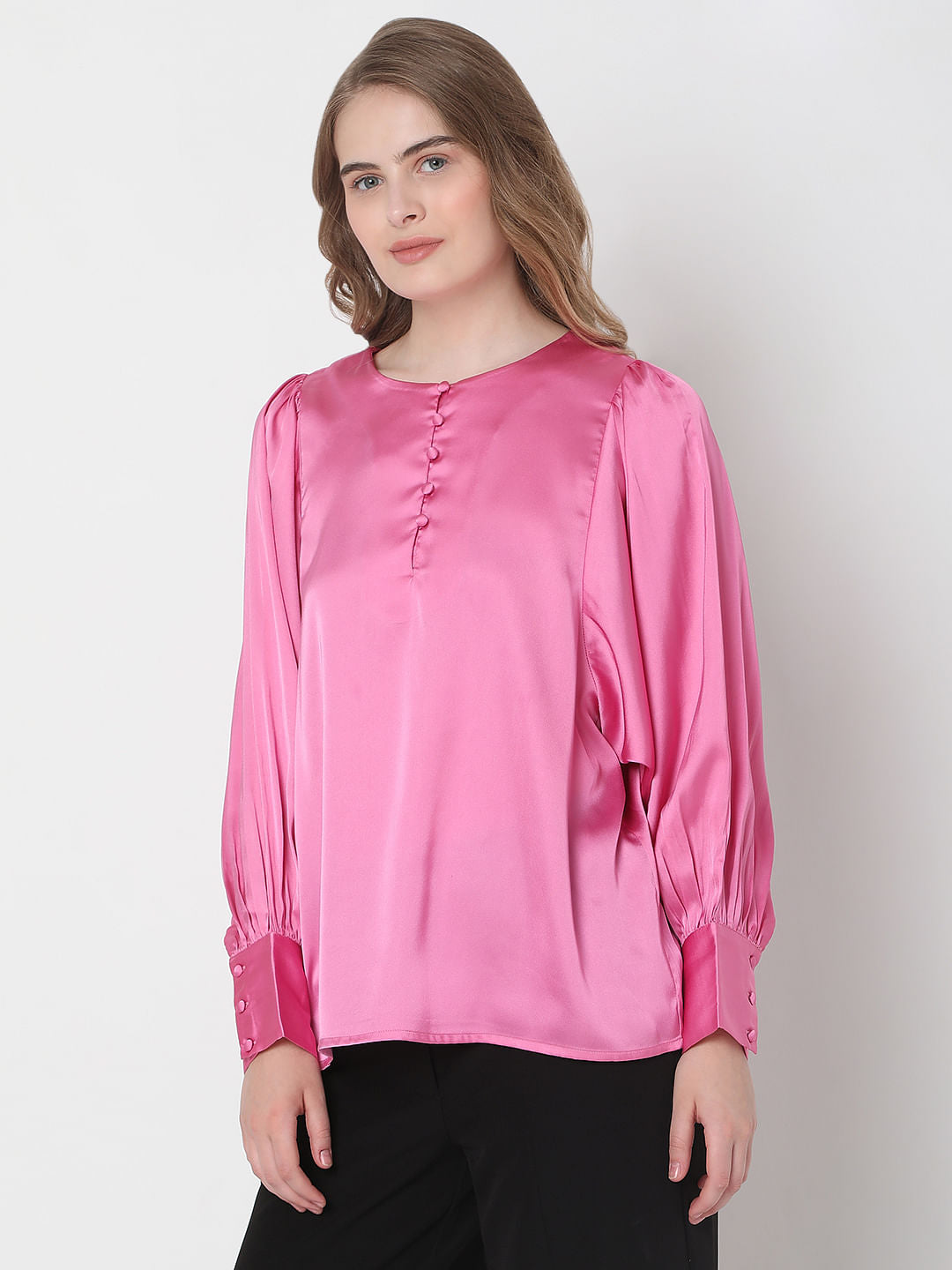 Pink Satin Top
