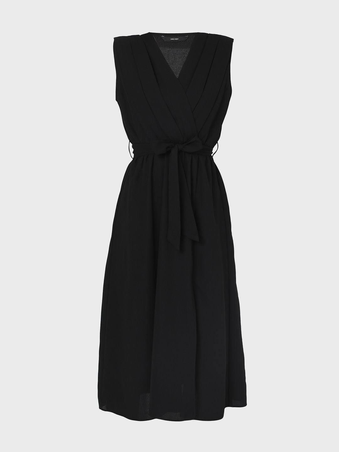 Black Sleeveless Midi Dress