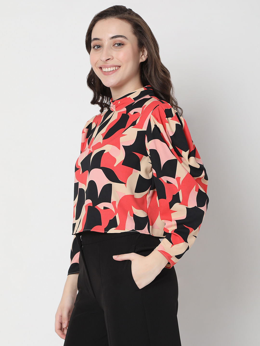 Beige Turtle Neck Top