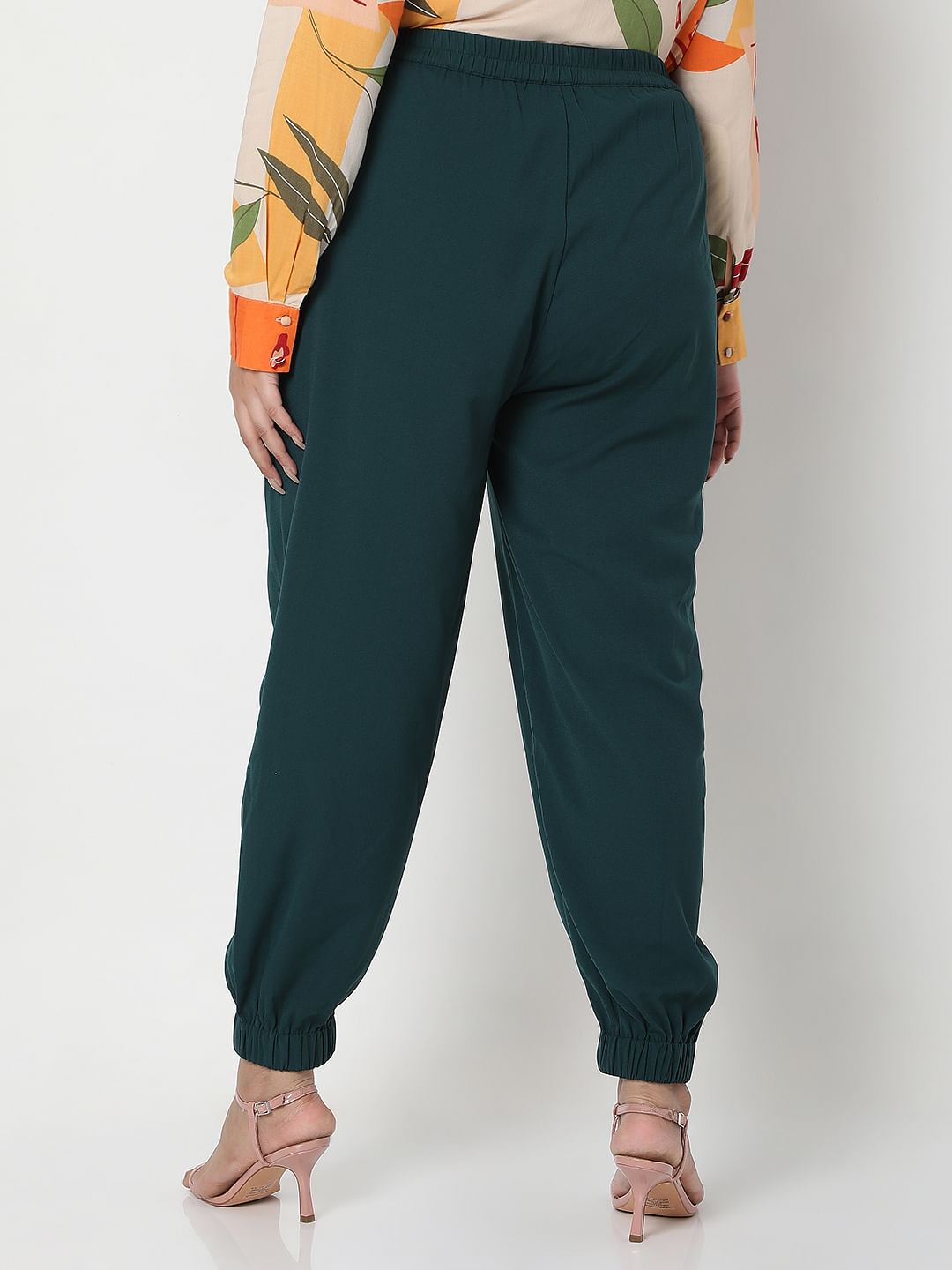 Curve Dark Green High Rise Co-Ord Set Pants