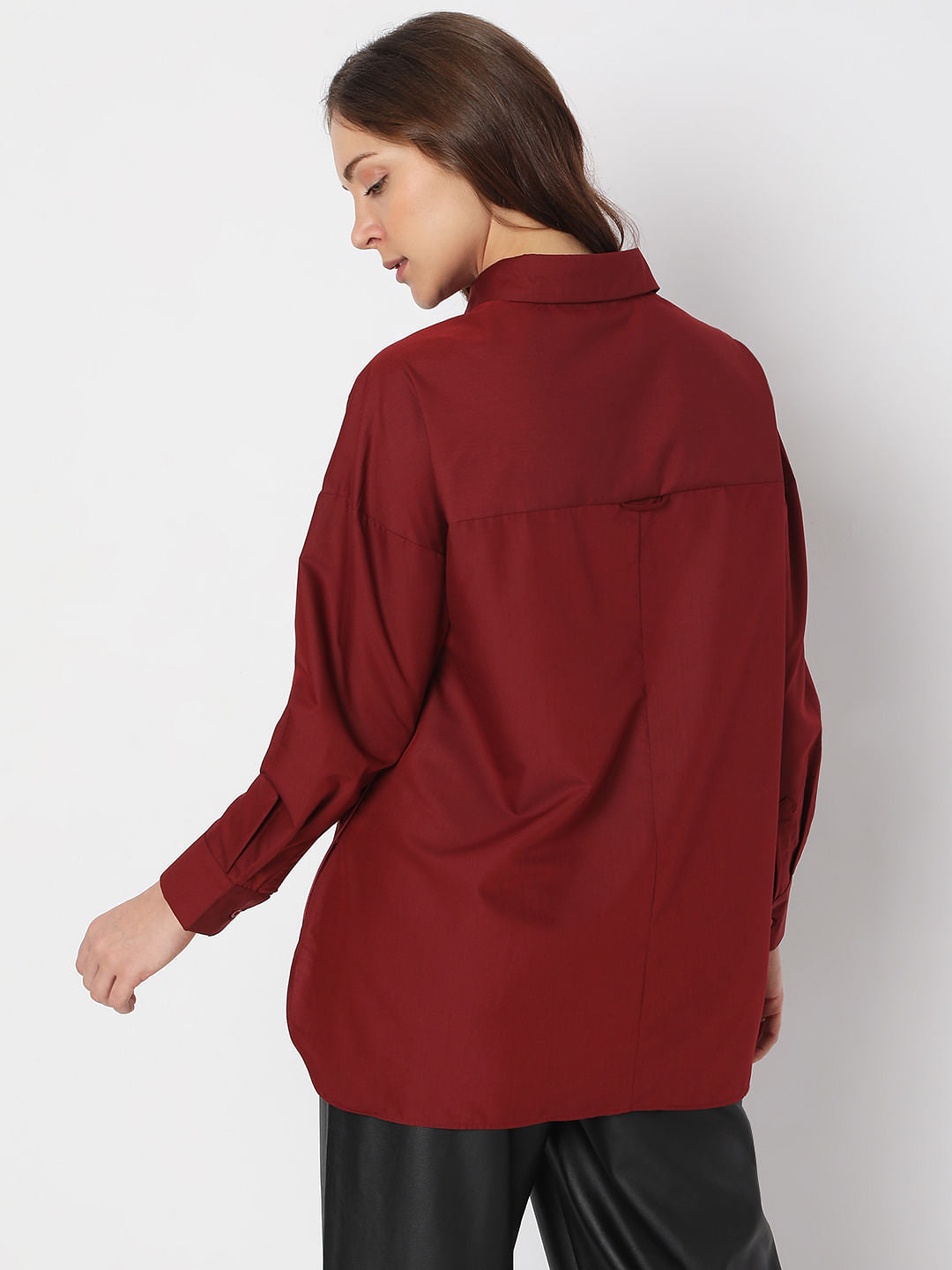 Dark Red High-Low Shirt