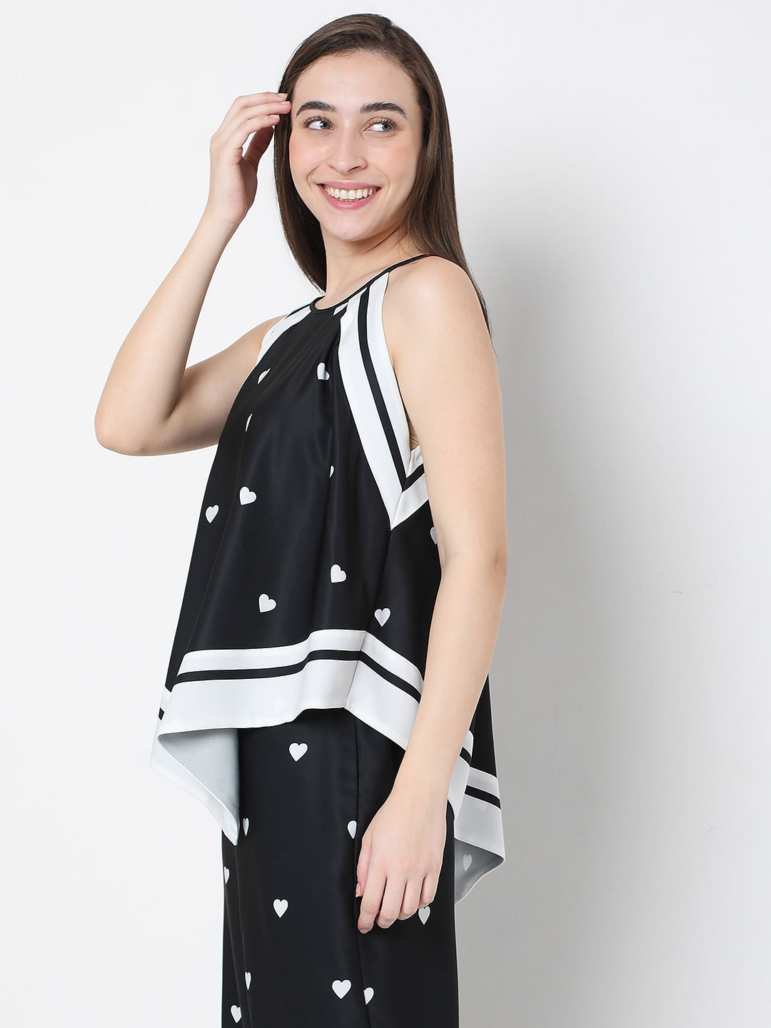 Black Halter Neck Co-Ord Top