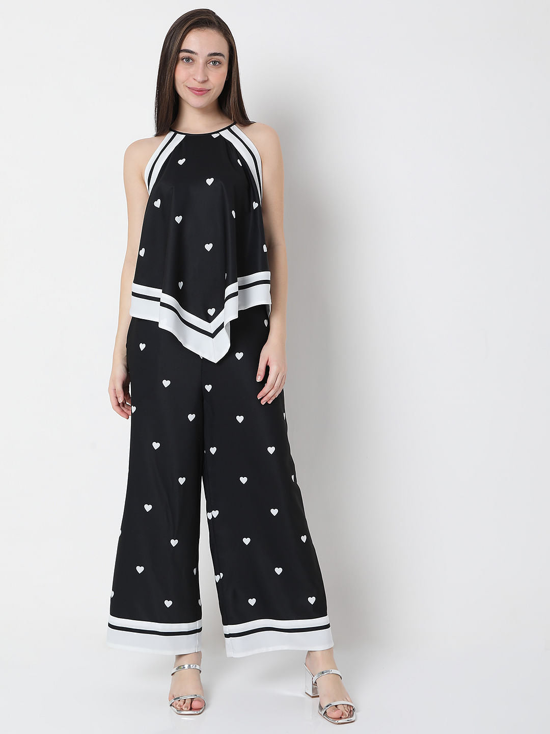 Black Halter Neck Co-Ord Top