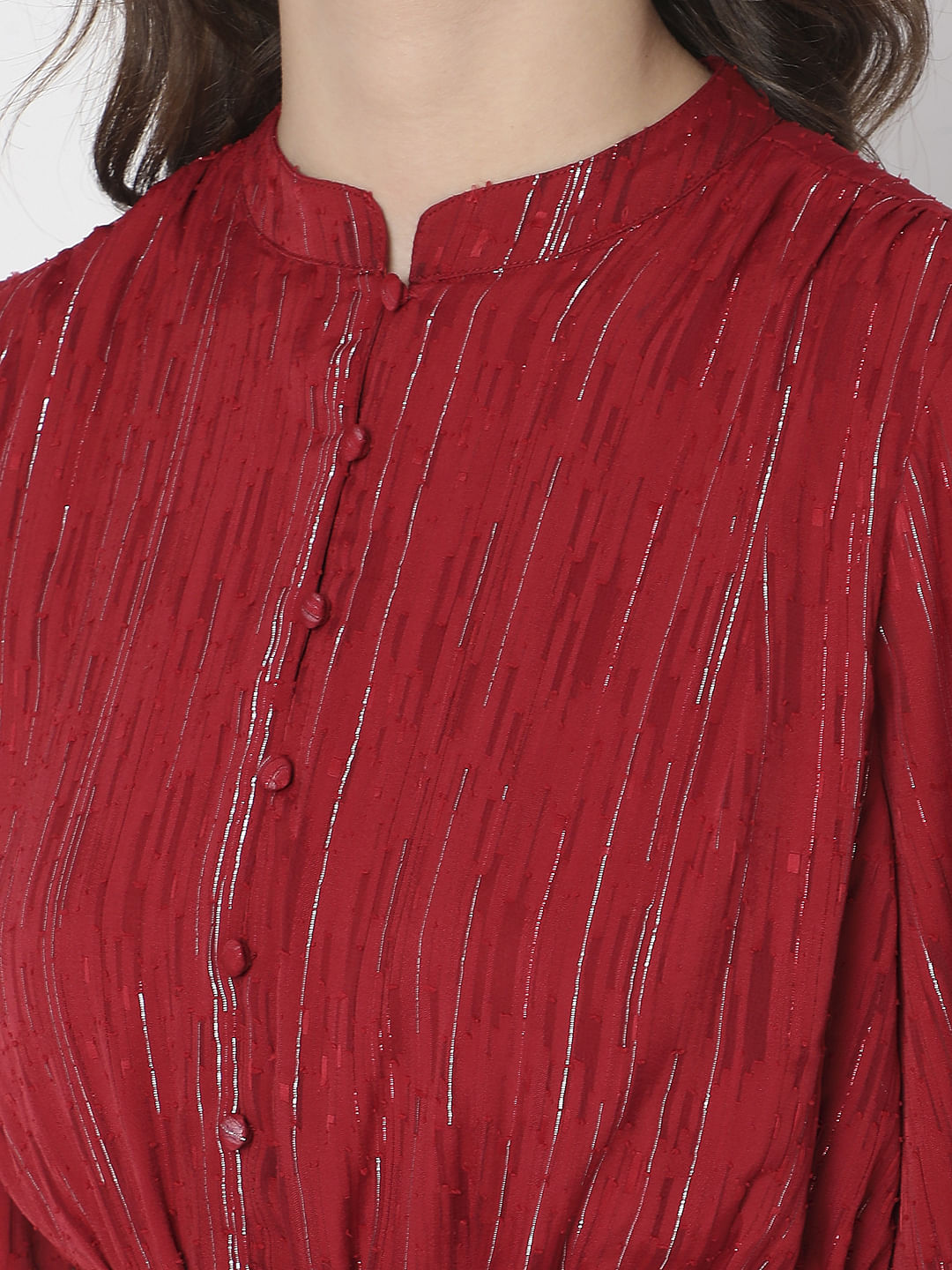 Red Striped Fit & Flare Dress