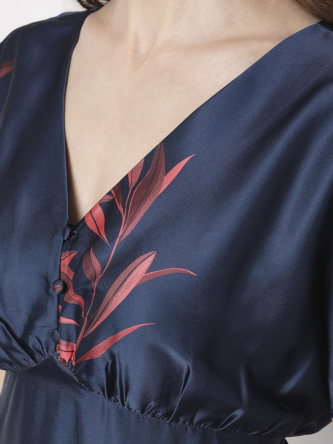 Dark Blue Kimono Midi Dress