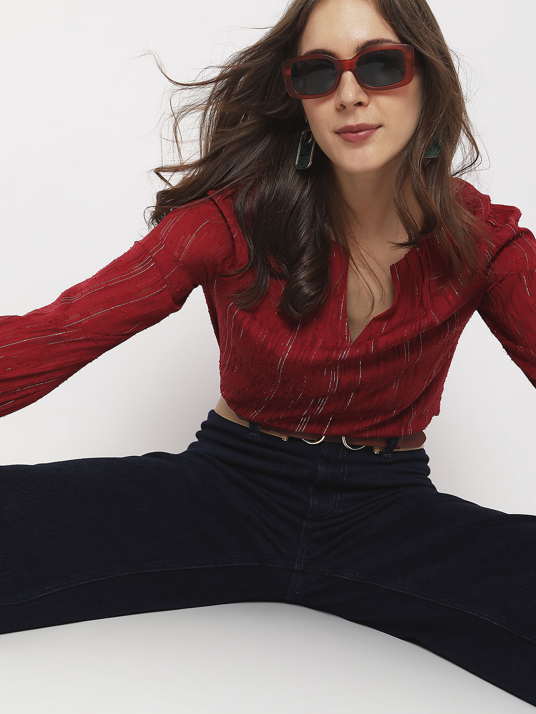 Brick Red Textured Top