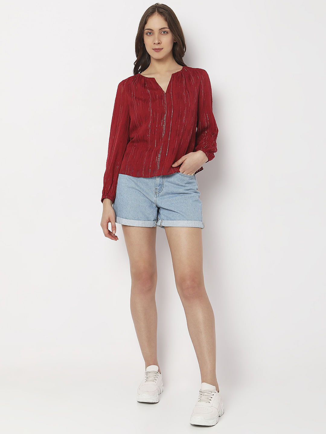 Brick Red Textured Top