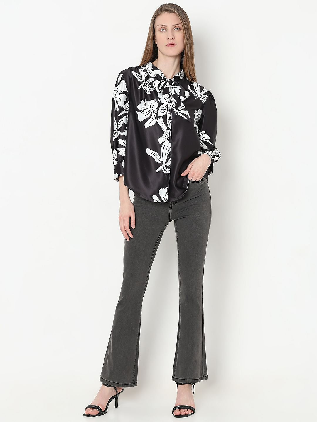 Black & White Floral Top