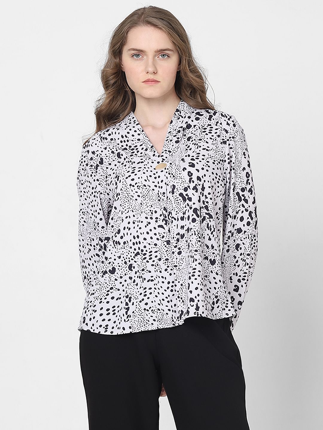 Black & White Printed Top