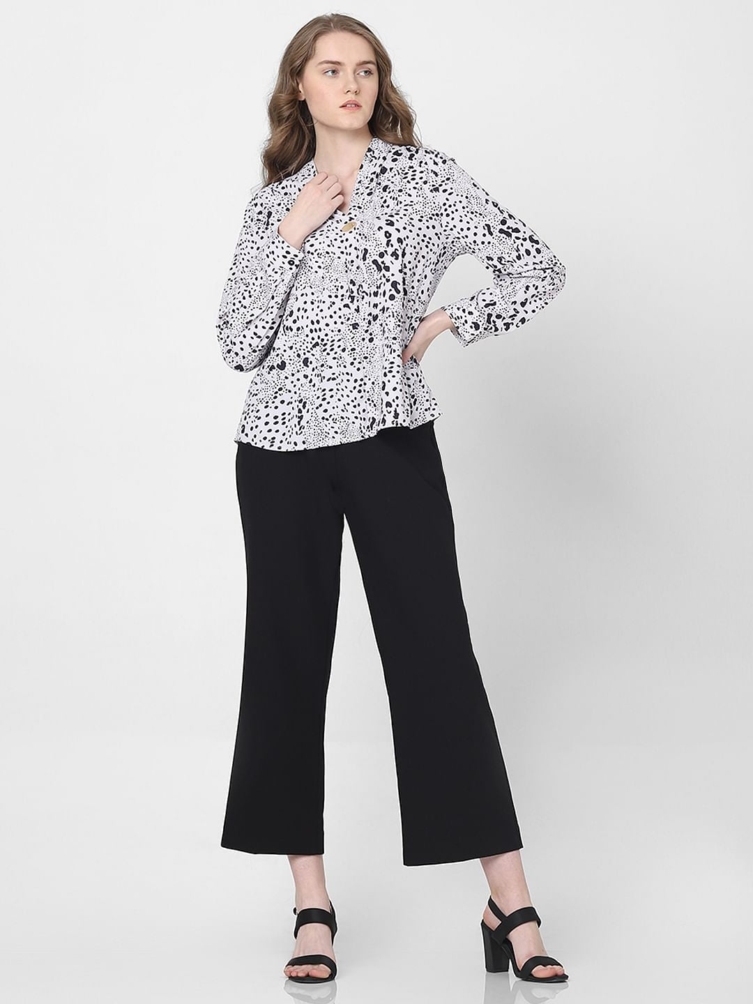 Black & White Printed Top