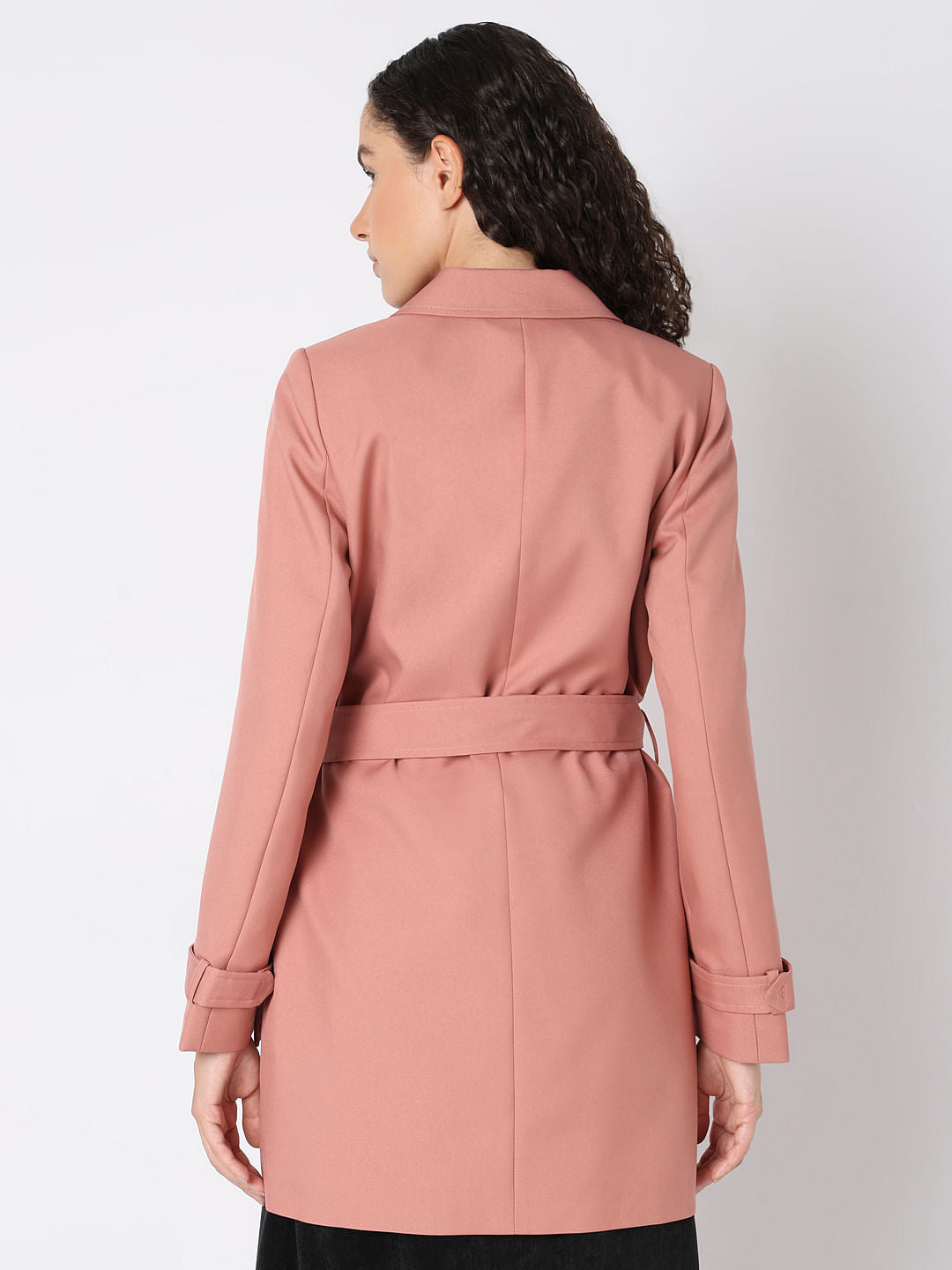 Pink Belted Trench Coat