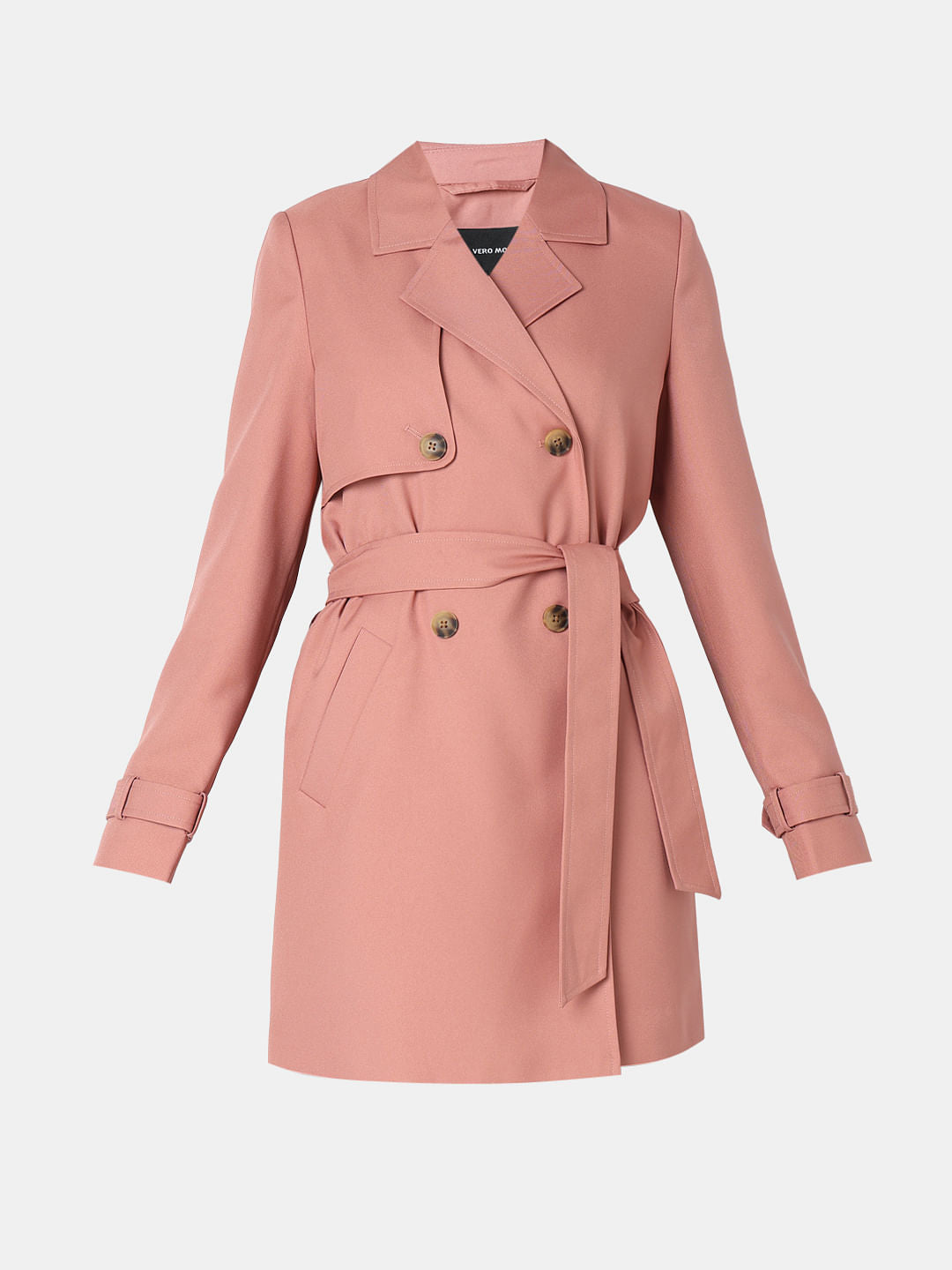 Pink Belted Trench Coat