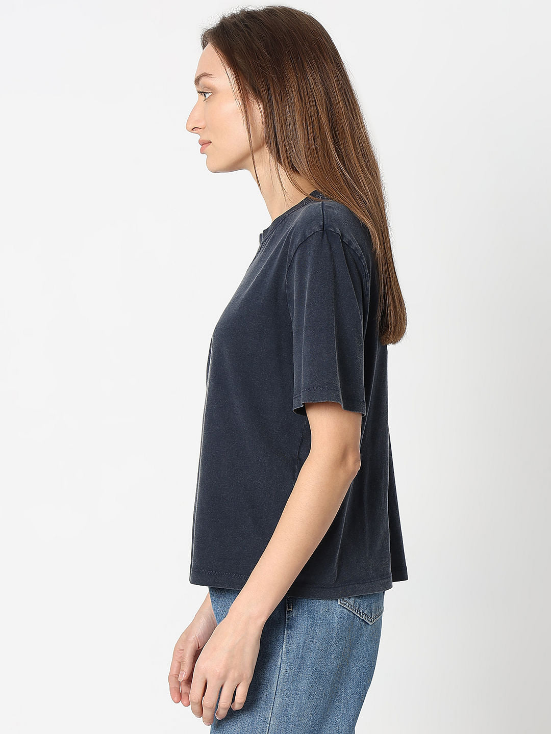Dark Blue Acid Washed T-Shirt