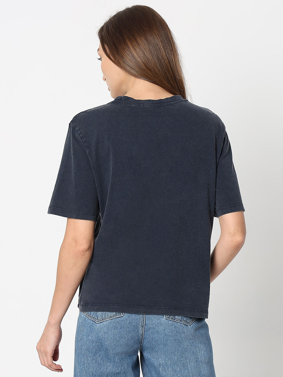 Dark Blue Acid Washed T-Shirt