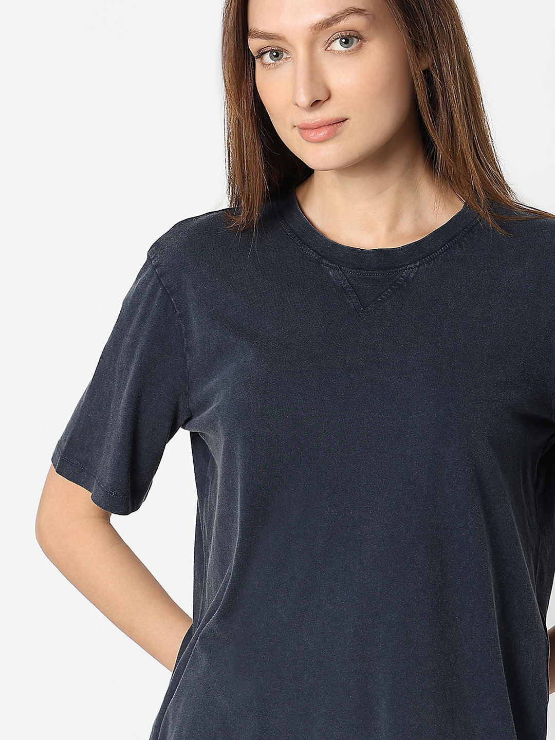 Dark Blue Acid Washed T-Shirt