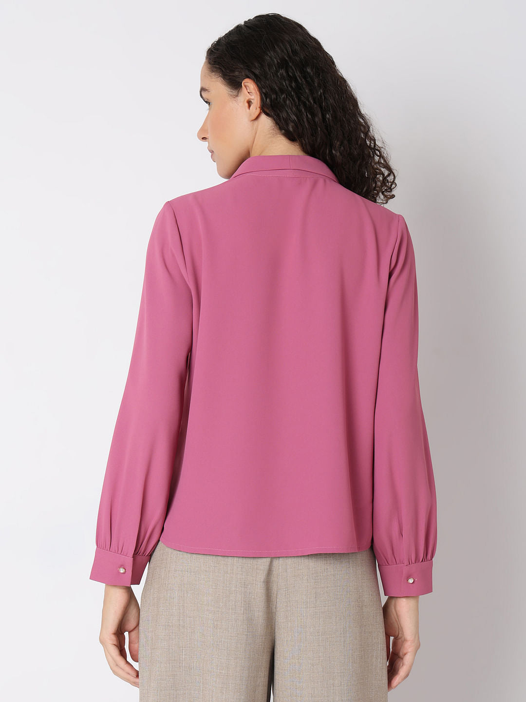 Dusty Pink Shawl Collar Top