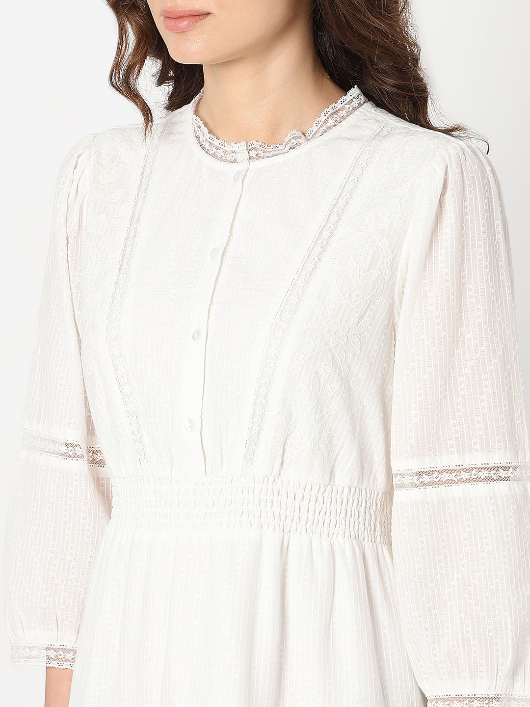 White Tiered Shift Dress