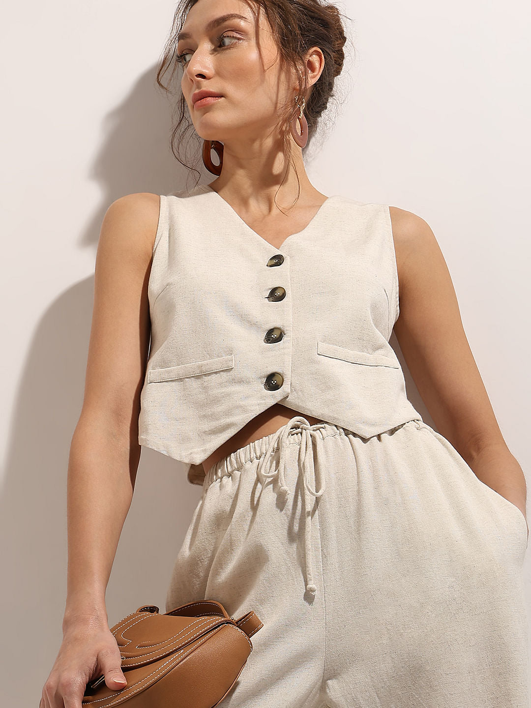 Beige Co-Ord Set Waistcoat