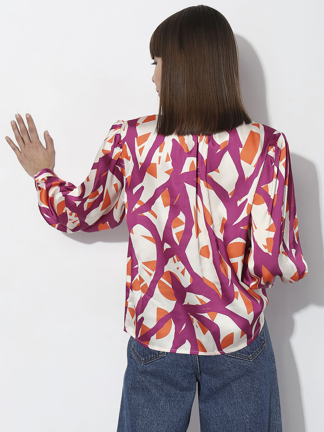 Burgundy Abstract Print Shirt