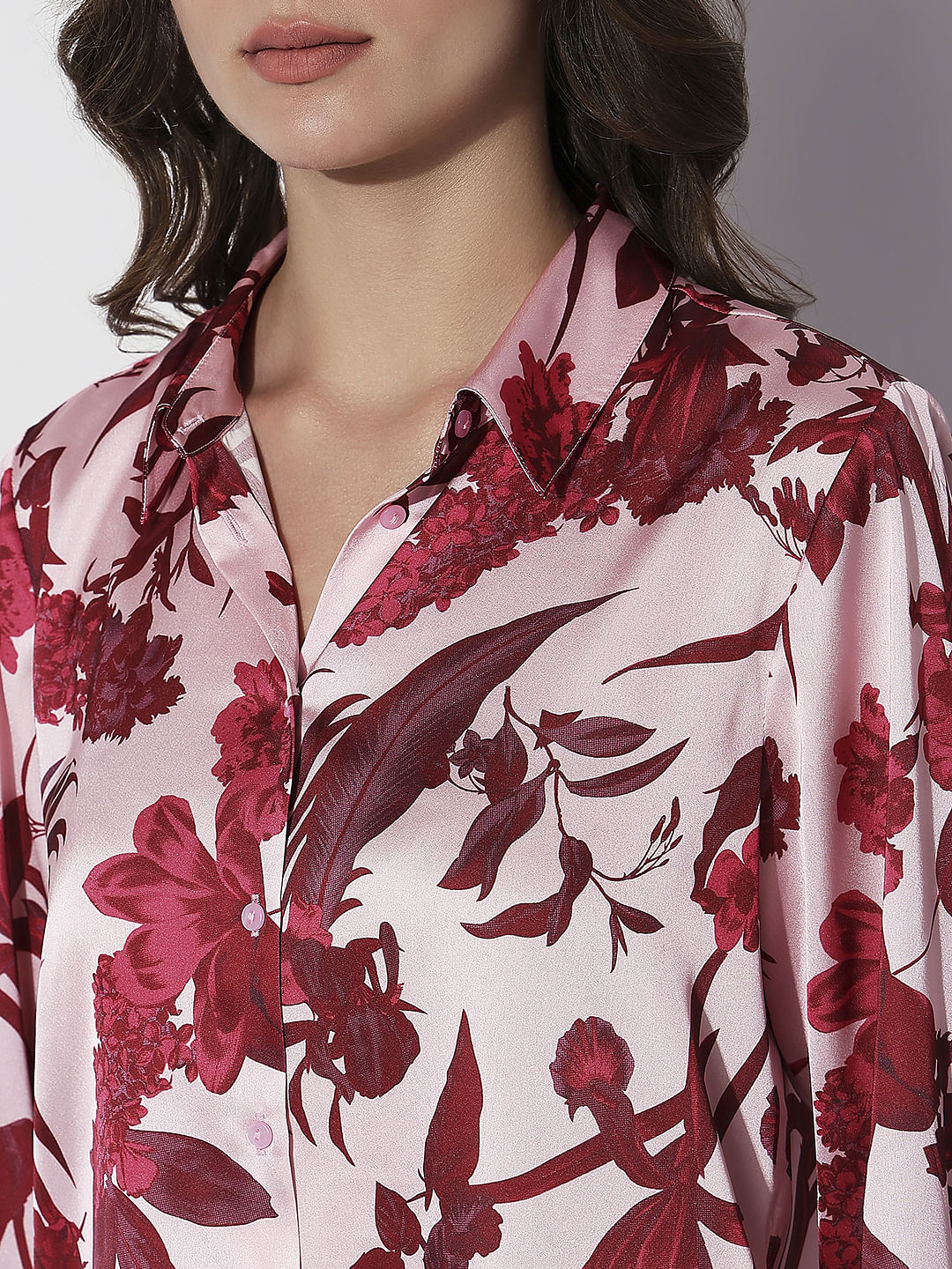 Red Floral Print Shirt