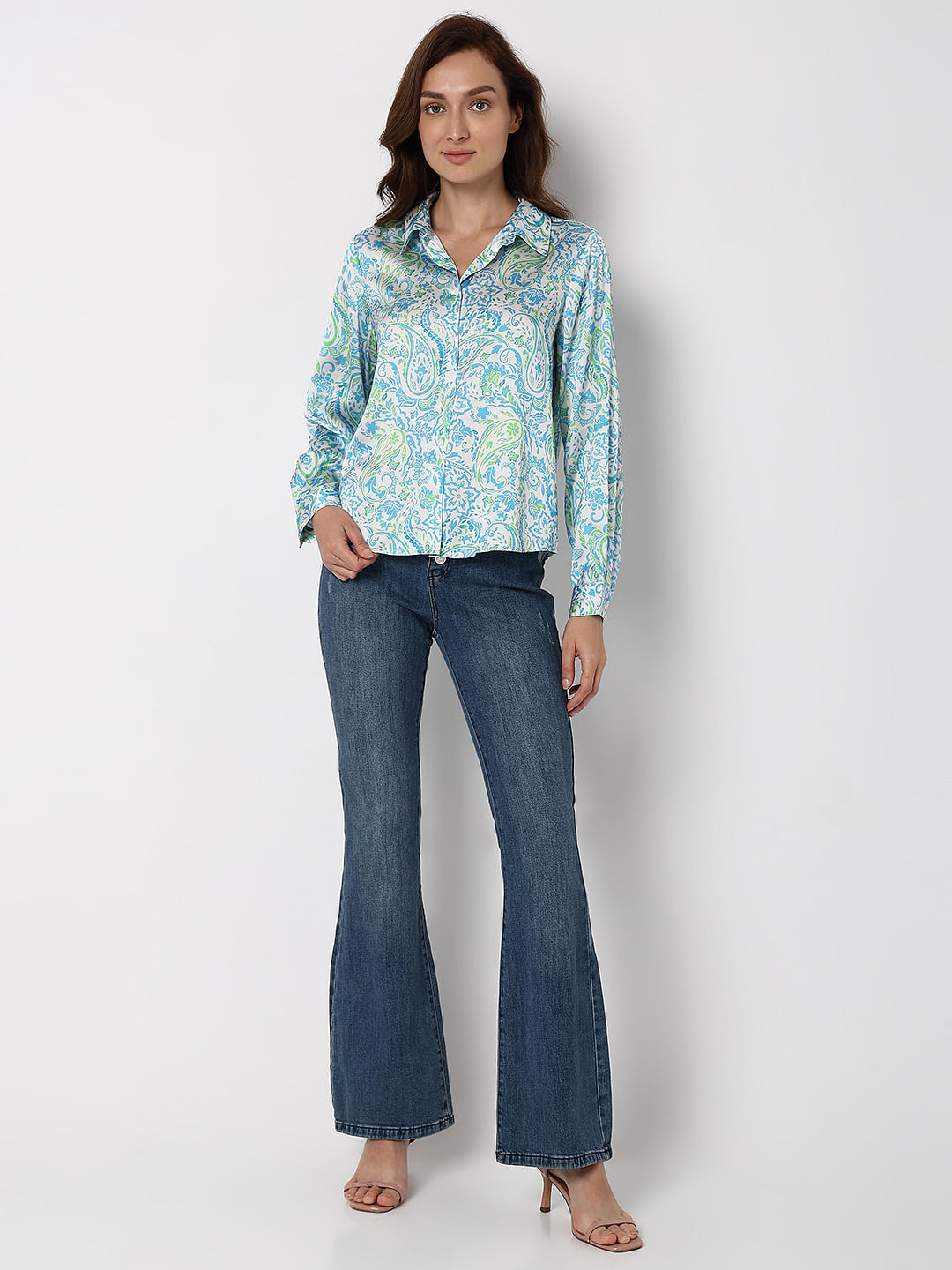 Blue Floral Print Shirt