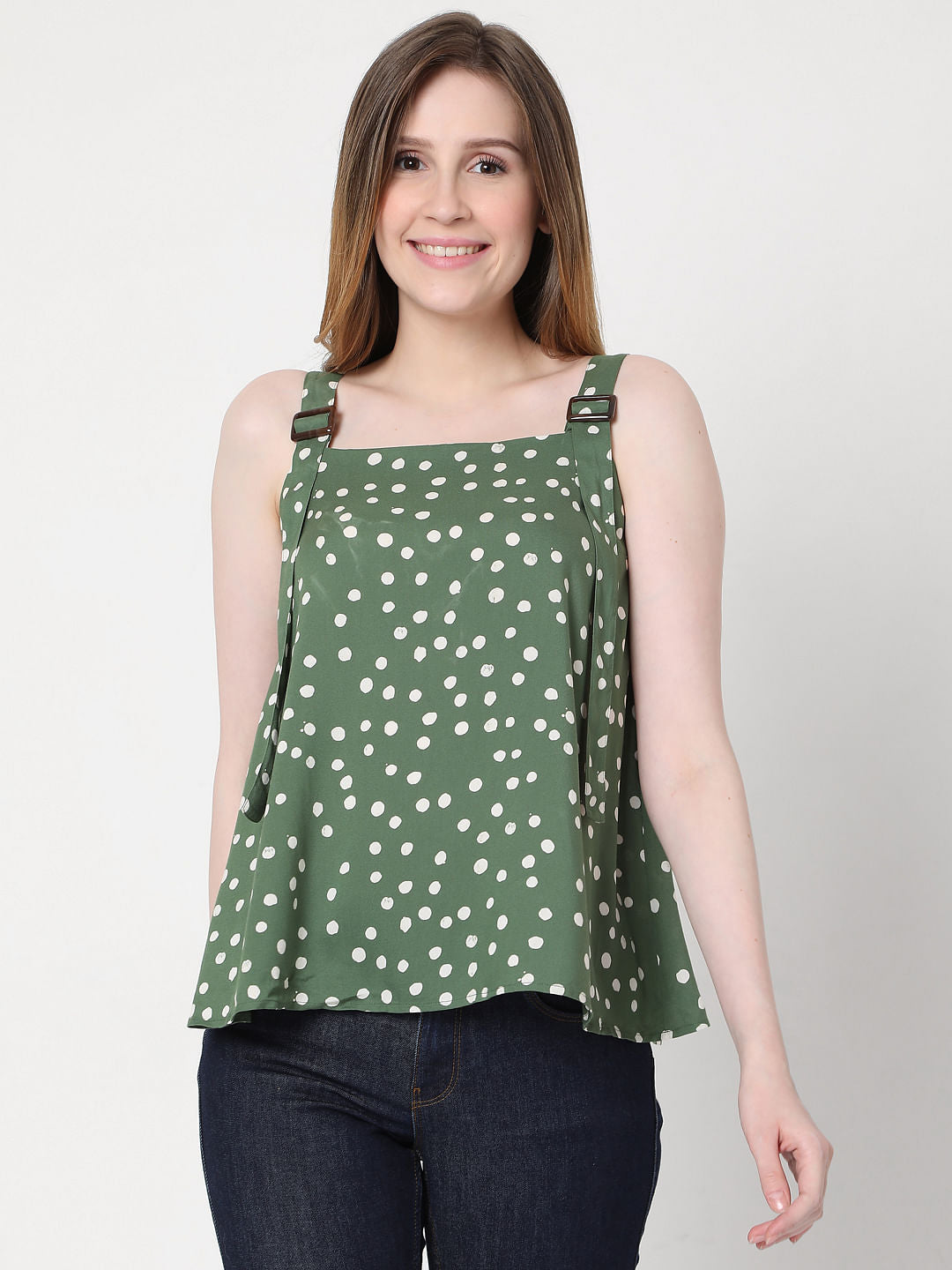 Green Polka Dot Top