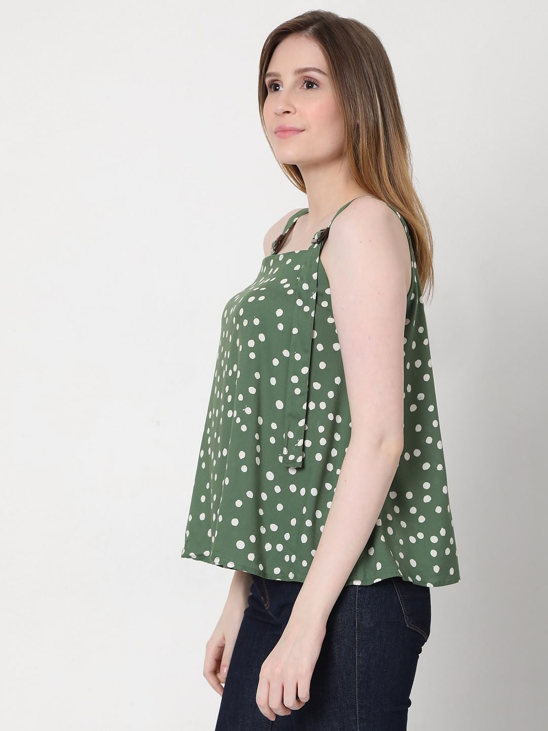 Green Polka Dot Top