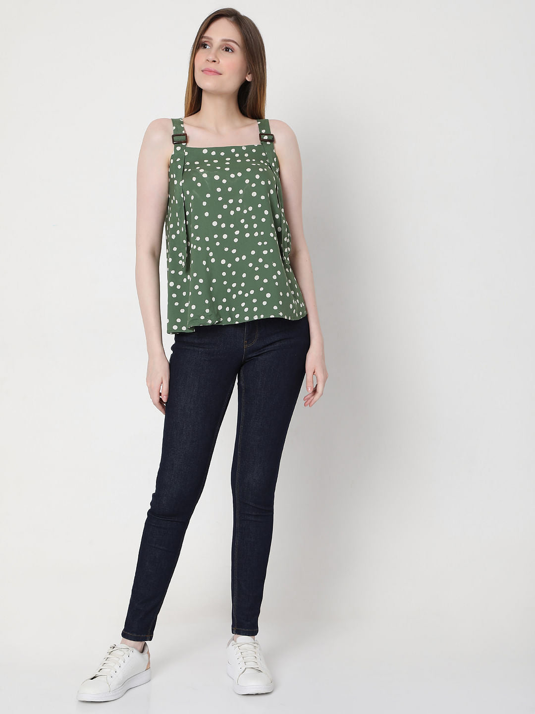 Green Polka Dot Top