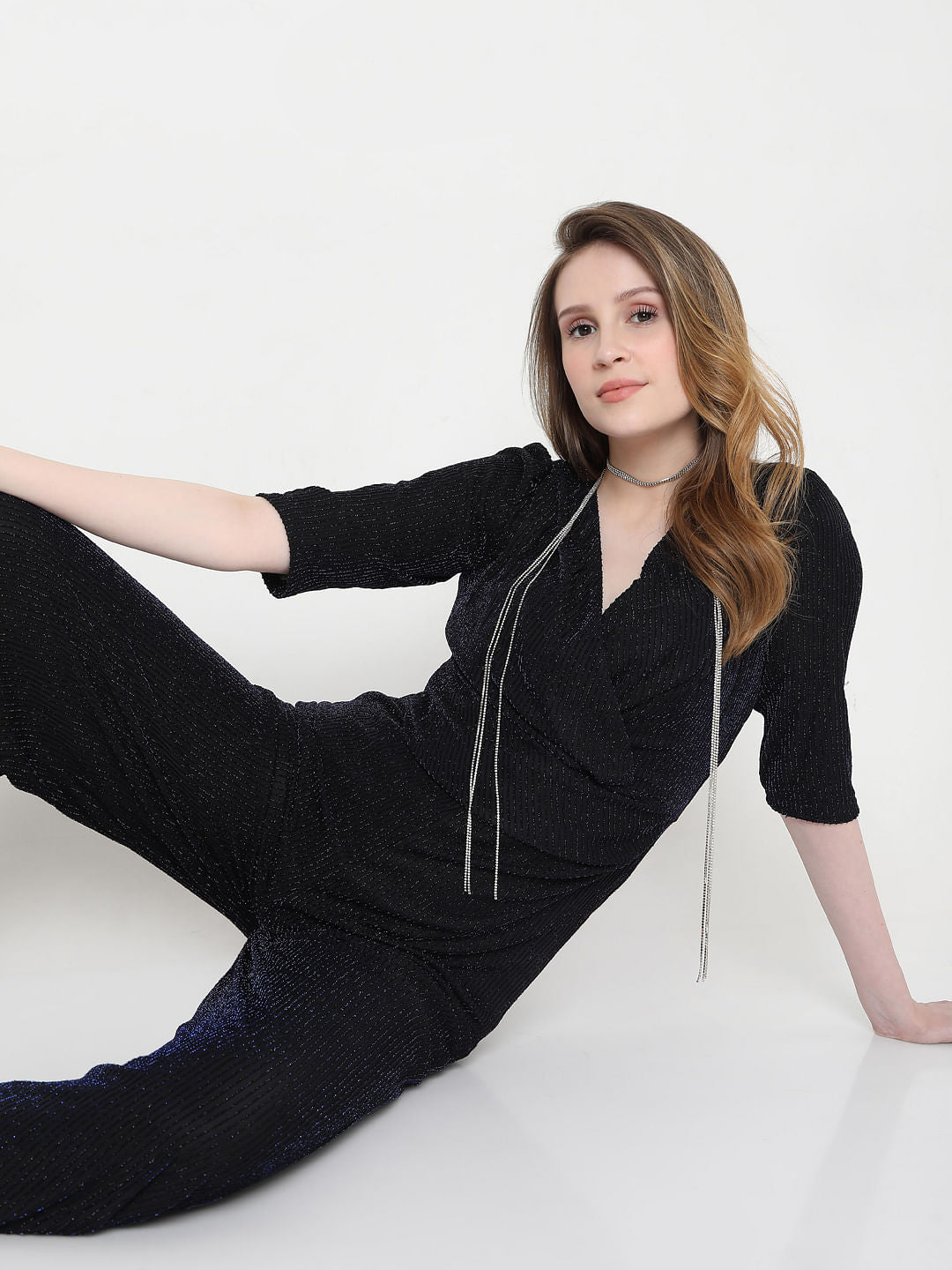 Dark Blue Shimmer Jumpsuit