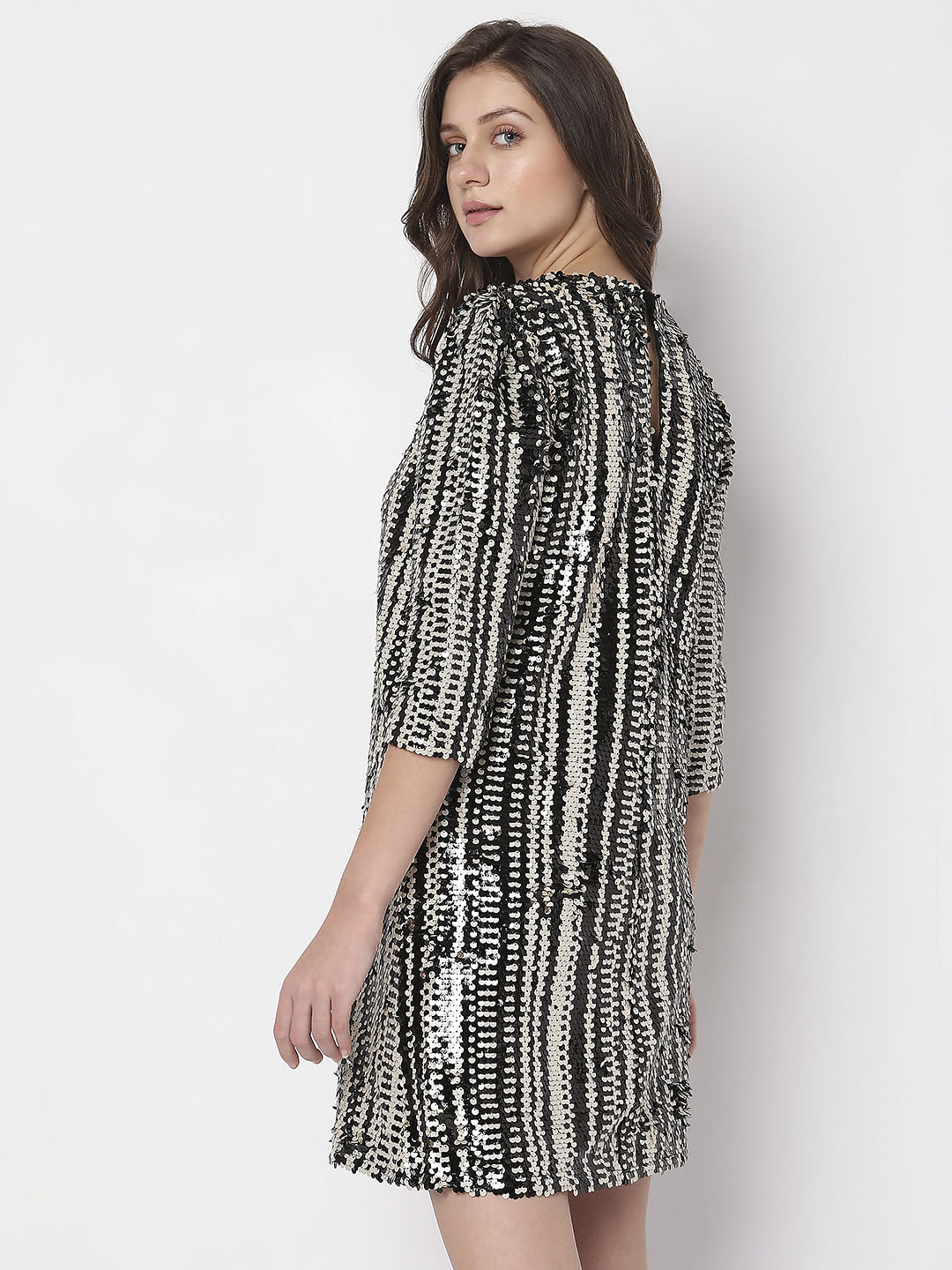 Black Sequin Mini Dress