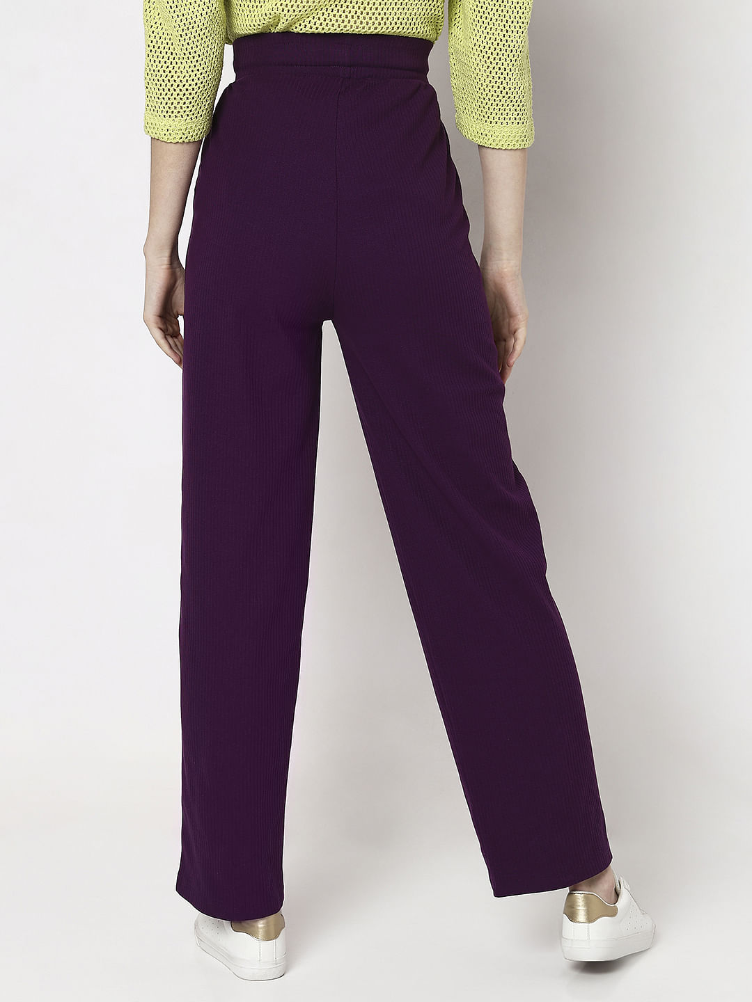 Purple High Rise Knitted Pants