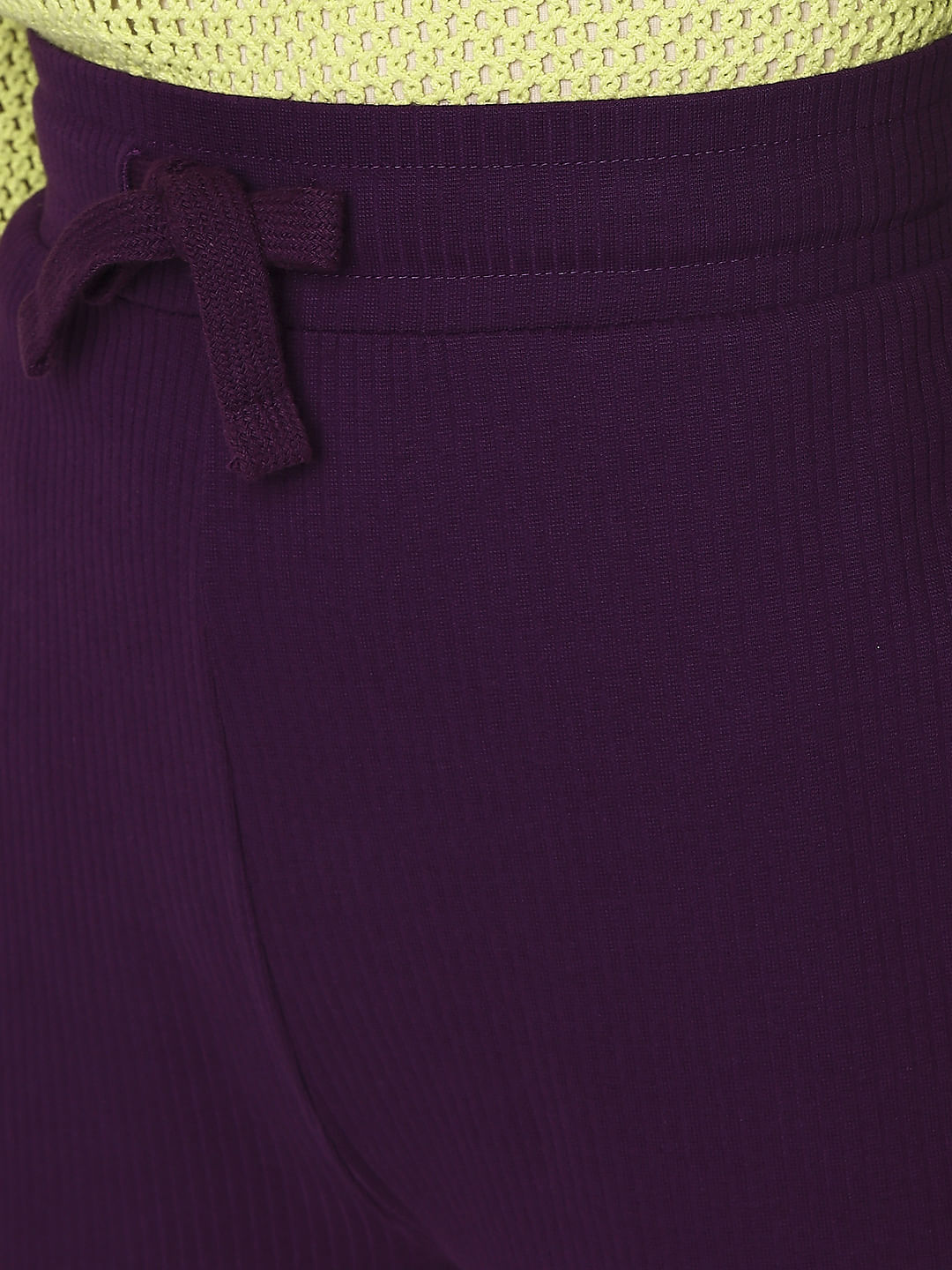 Purple High Rise Knitted Pants