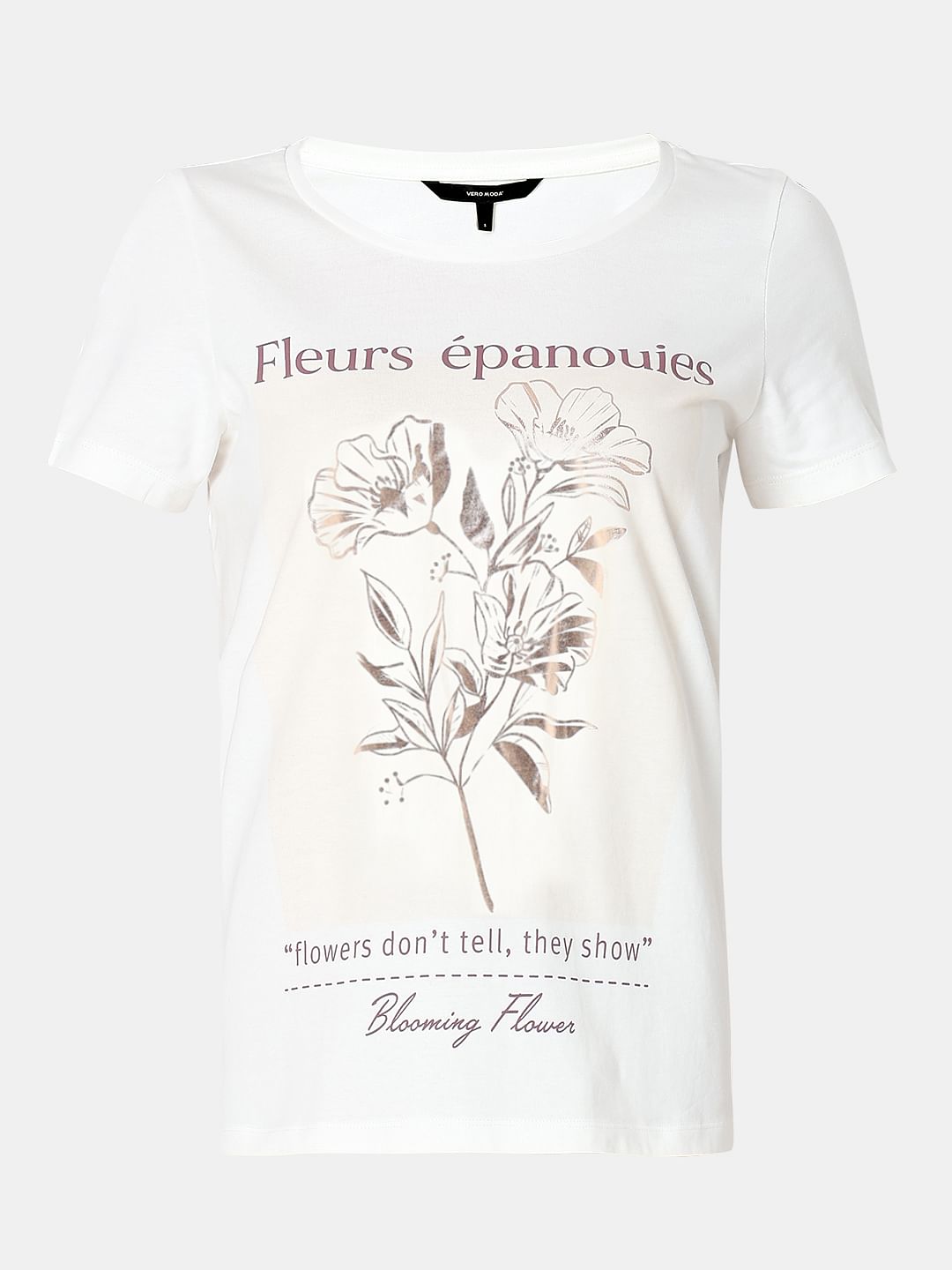 White Floral Print T-Shirt