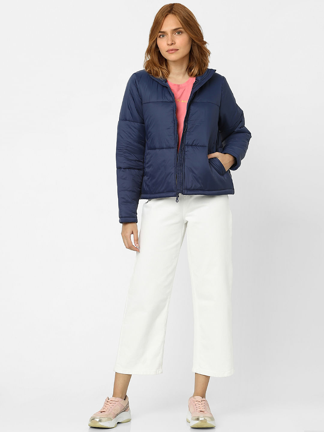 Dark Blue Short Padded Jacket